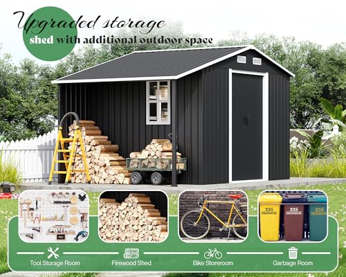Outdoor Storage Shed with Sliding Doors and Windows O257