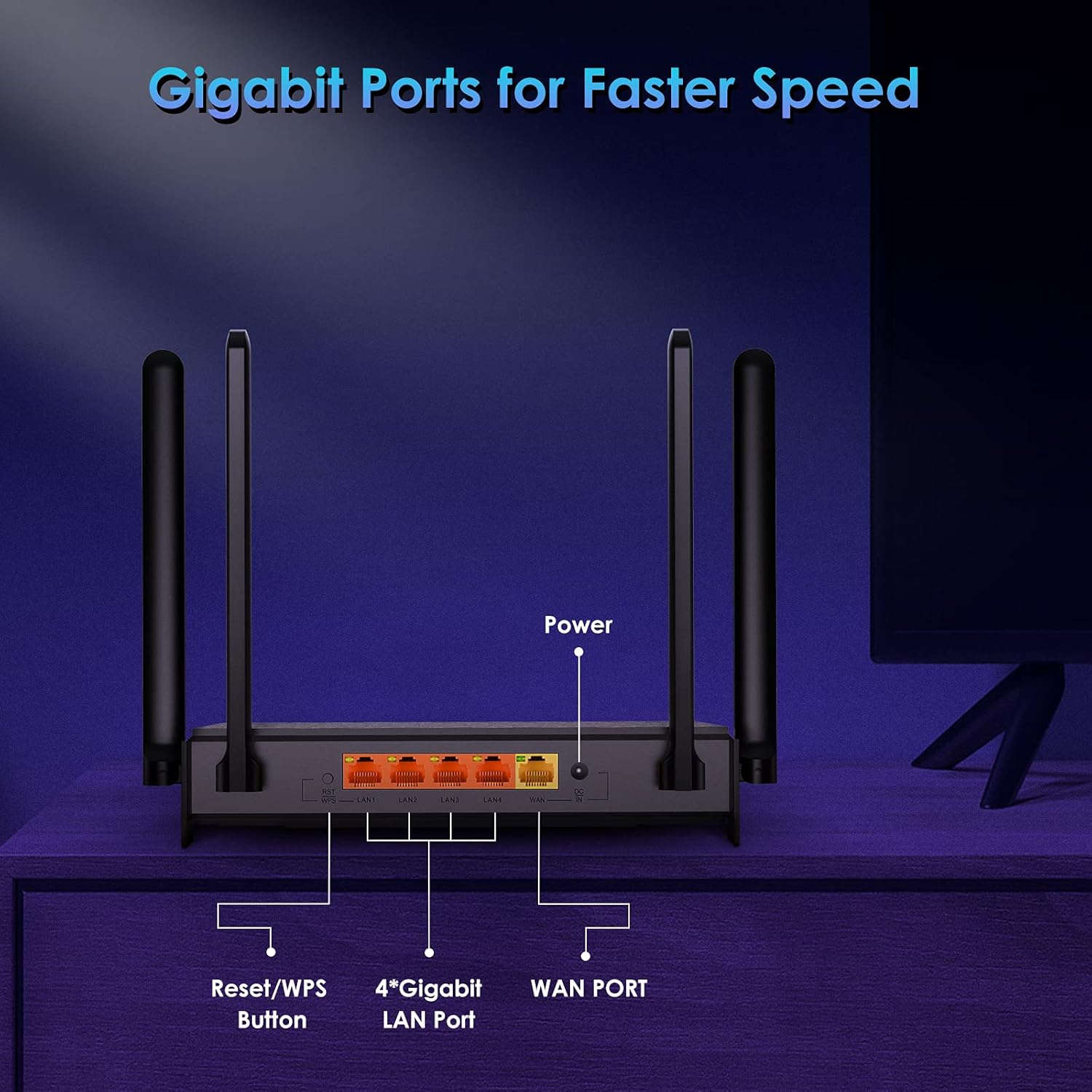 WiFi 6 Router AX1800, Gigabit Ports, Wireless Internet I59727