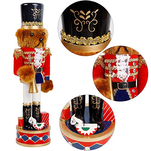 14 Inch Christmas Nutcracker Bear Drummer Ornaments, Tabletop Centerpiece Decor W663