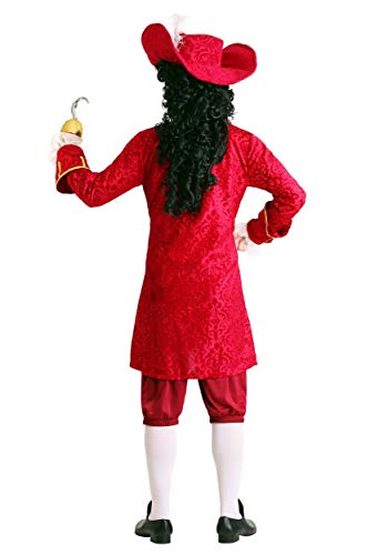 Adult Plus Size Pirate Costume with Long Jacket, Cravat, Pants, and Hat B4067