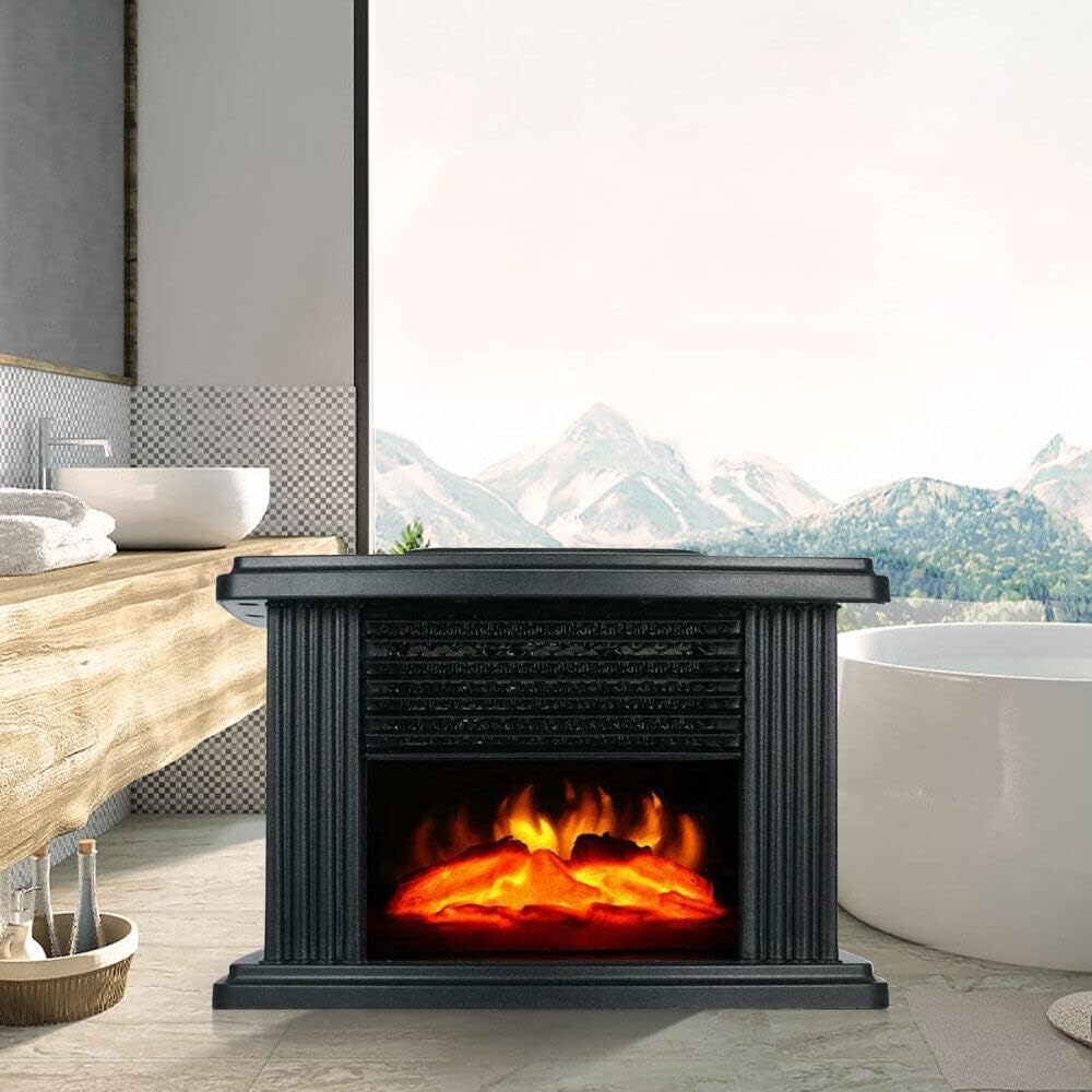 Electric Fireplace Infrared Heater, Freestanding Fireplace Stove with Realistic Dancing Flame Effect - Overheating Safety Protection - Easy to Assemble - 1000W(8.77 * 4.92 * 5.7In)