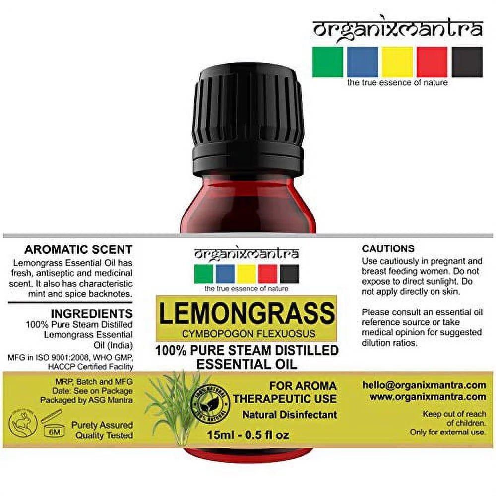 Lemongrass Essential Oil, 100% Pure Steam Distilled, 15ml A531758