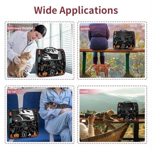 Halloween Pet Carrier Airline Approved for Small Medium Dogs Cats S688252