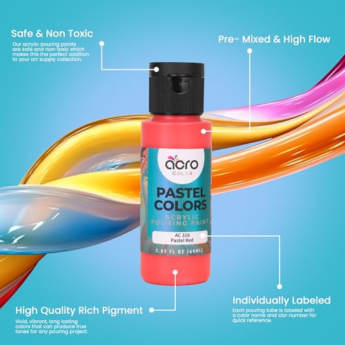 Acrylic Pouring Paint Set, 30 Vibrant Colors, Pre-Mixed High Flow Paint for Canvas K134099