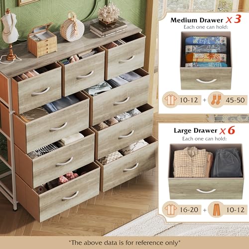 9-Drawer Fabric Storage Tower for Bedroom, Closet, Tall Chest Organizer with Steel Frame R839993