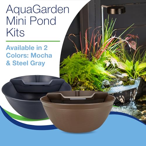 Container Water Feature Kit with Waterfall Fountain, Pump & Filtration for Indoor & Outdoor Mini Pond O74793