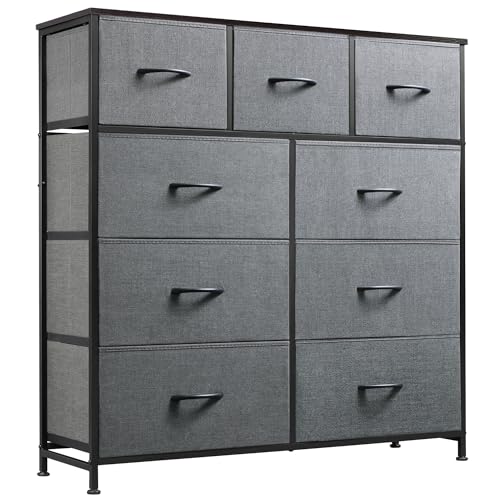 9-Drawer Fabric Storage Tower for Bedroom, Closet, Tall Chest Organizer with Steel Frame R839993
