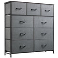 9-Drawer Fabric Storage Tower for Bedroom, Closet, Tall Chest Organizer with Steel Frame R839993
