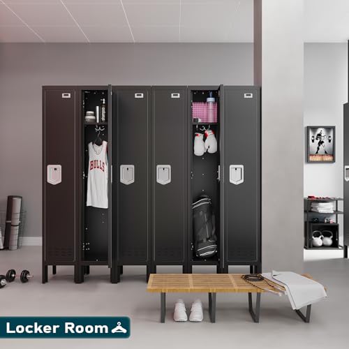 5-Door Steel Storage Locker with Hooks and Card Slots M92401