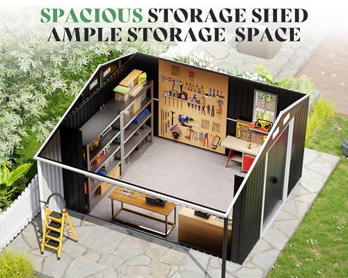 Outdoor Storage Shed with Sliding Doors and Windows O257