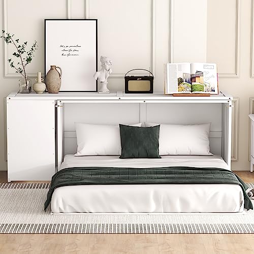 Wall Cabinet Bed with Storage and Bookcase Headboard F651615