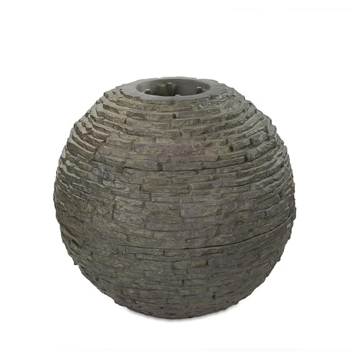 Stacked Slate Sphere Water Fountain for Garden E42324