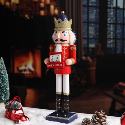16 Inch Wooden Nutcracker Christmas Decoration for Table Desktop Fireplace Indoor Home H891
