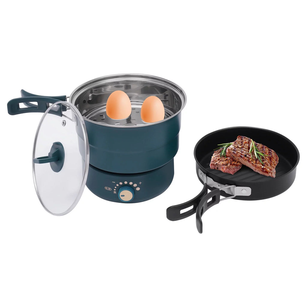 1.6L Electric Hot Cooker Pot Green Steamer Mini Multifunctional Pan W86863