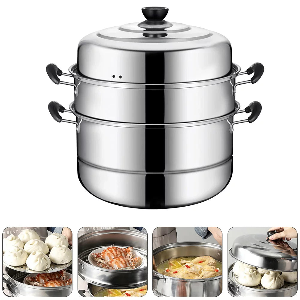 Stainless Steel Three Layers Steamer Pot L604