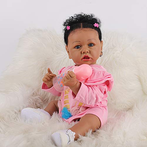 22.8 Inch Realistic African American Baby Doll with Soft Body K201
