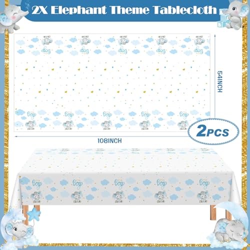 405 Pcs Baby Shower Tableware Set Blue Bear Plates Napkins Cups for 50 Guests U833
