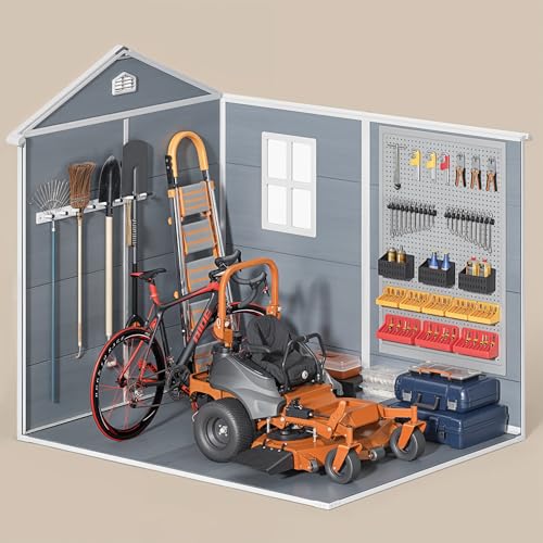 Outdoor Storage Shed with Floor, Lockable Doors, Window, Vents, Steel Frame U71245