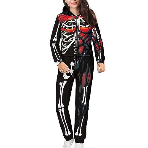 Adult Onesie Hooded One-Piece Pajama Zipper Jumpsuit for Men and Women I930