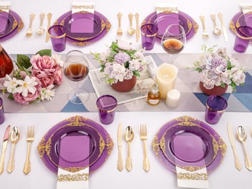 Gold Plastic Dinnerware Set for 50 Guests N48810