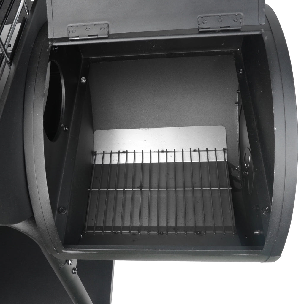 28" Offset Steel Charcoal Smoker Grill with Side Firebox B1997