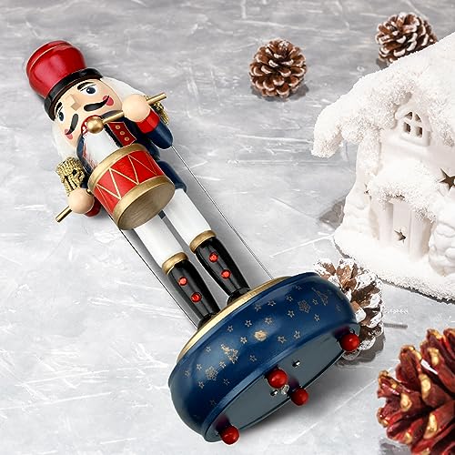 Nutcracker Music Box Wooden Soldier Toy Christmas Wind Up Musical Decor X3406