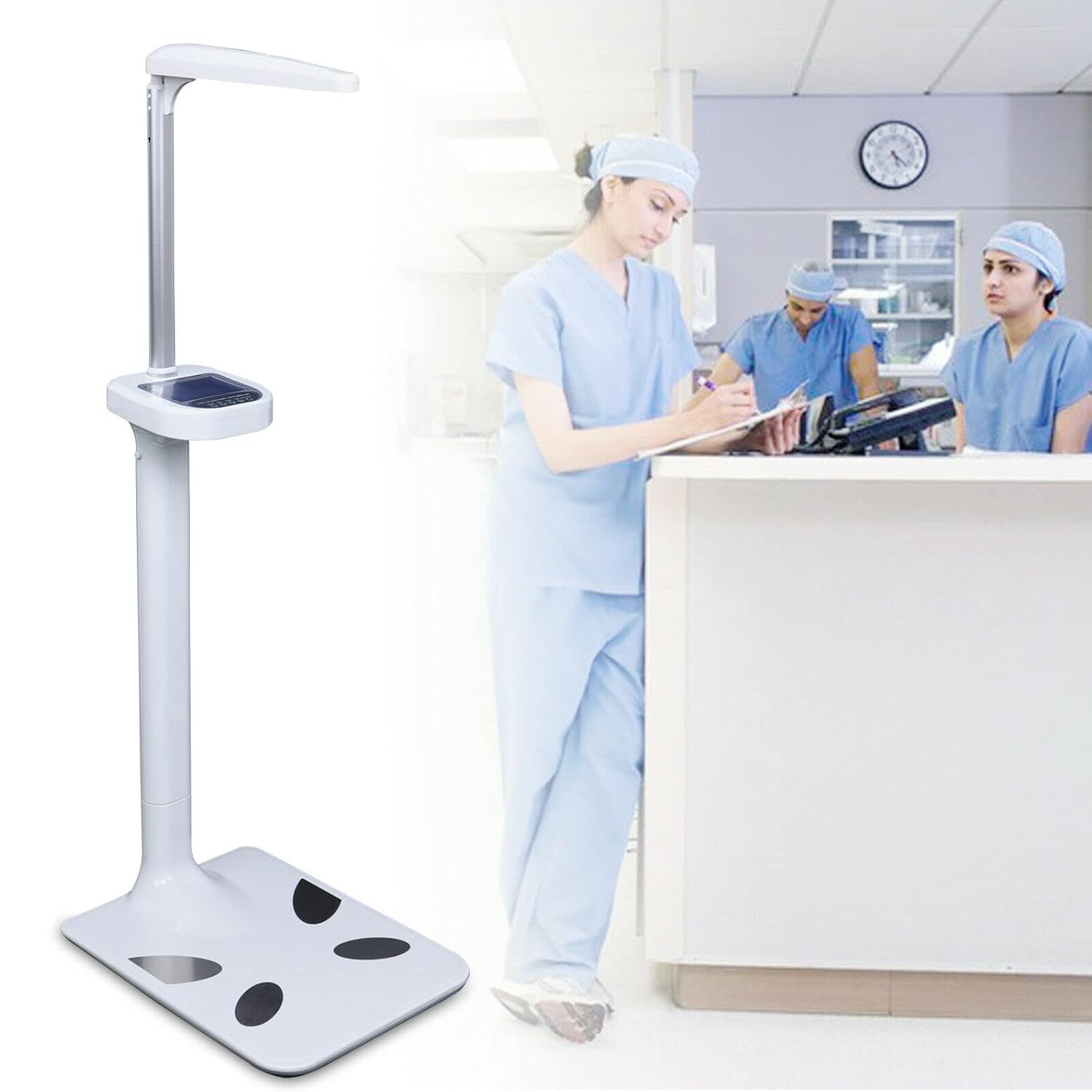 Medical Digital Scales for Body Weight and Height Multifunctional Physician Scale Professional Doctor Office Scale 440Lbs Capacity Display Weight, Height, Obesity Value, BMI