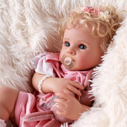 17 Inch Soft Body Realistic Baby Doll with Blond Curly Hair U359