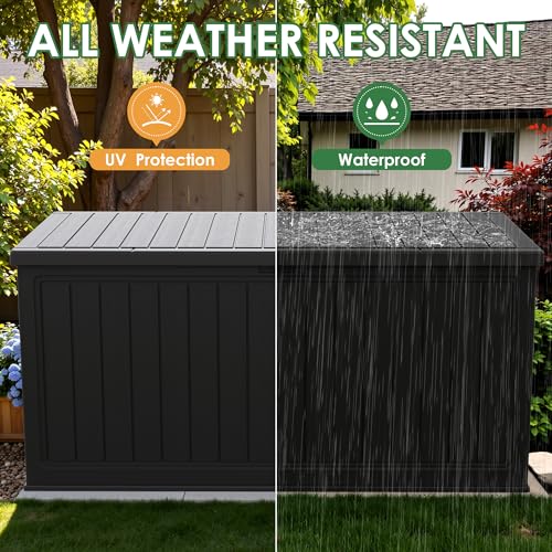 30 Gallon Waterproof Resin Deck Box for Outdoor Patio and Garden Storage Q30388