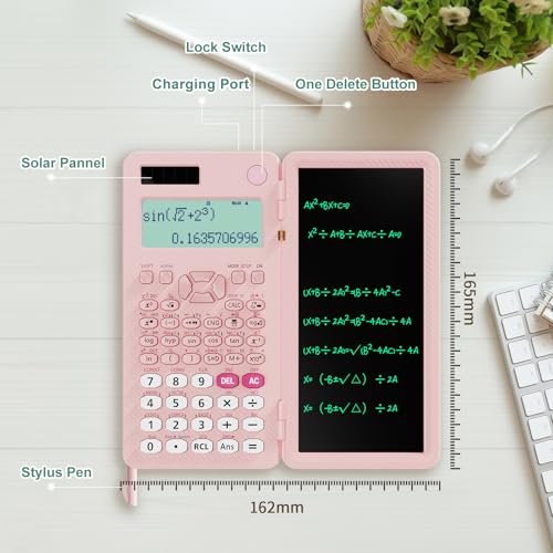 Scientific Calculator with Notepad, 2-Line Display, Solar and Battery Powered Q967