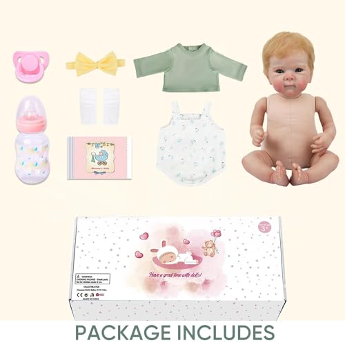 18-Inch Realistic Reborn Baby Doll with Blonde Hair and Weighted Cloth Body E16637