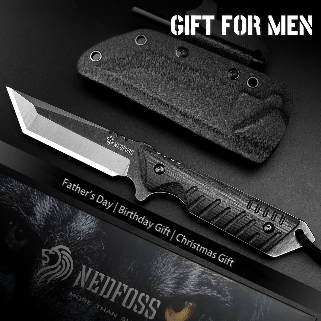 Tactical Survival Knife with Fire Starter and Kydex Sheath G160178