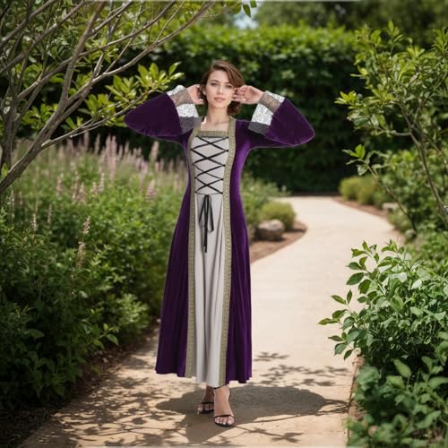 Medieval Tea Party Dress with Bubble Sleeves and Belt J695606