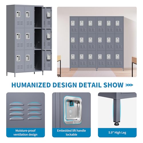 Metal Lockers with Shelves 72" H for Employees C448234