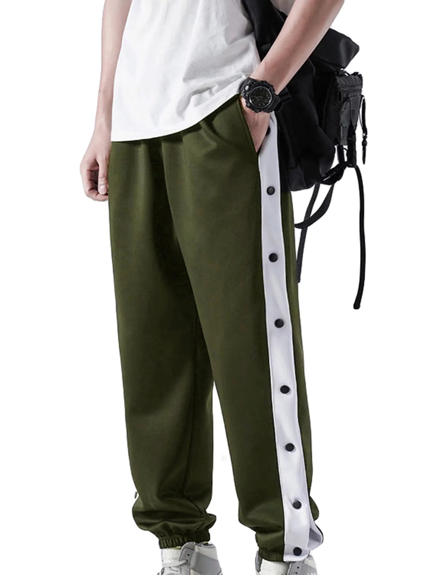 Men Tear Away Pants Casual Quick Dry Loose Fit Basketball Pants