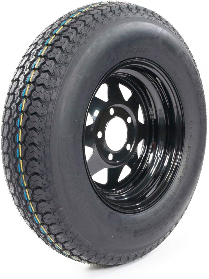 Trailer Wheel & Tire 13" ST175/80D13, 5x4.5, Black Spoke, Set of 2 Q906