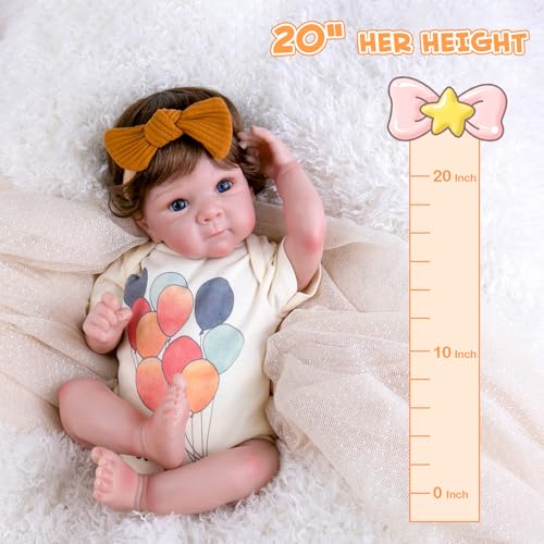 Lifelike Reborn Baby Doll 20 Inch Realistic Newborn Girl with Gift Box X3105