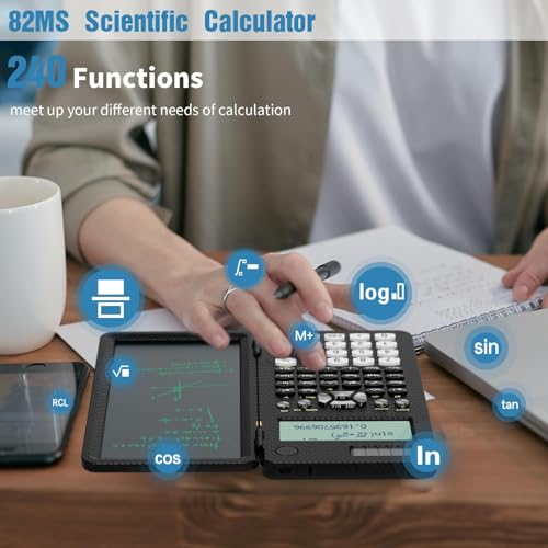Scientific Calculator with Notepad, 2-Line Display, Solar and Battery Powered Q967