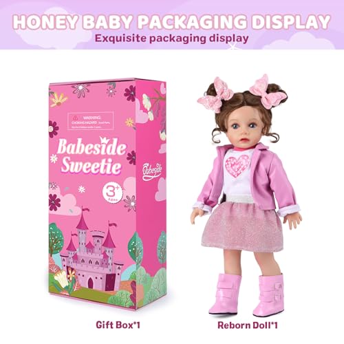 Lifelike Reborn Baby Doll 20 Inch Brown Hair Girl with Clothes and Toy Accessories H822