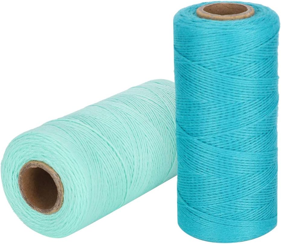 2 Rolls 8/4 Cotton Loom Warp Yarn,Worsted Cotton Yarn Cone Pure Cotton Hand Sewing Thread for Knitting Tatting Carpet Tapestry Wall Hanging Crafts