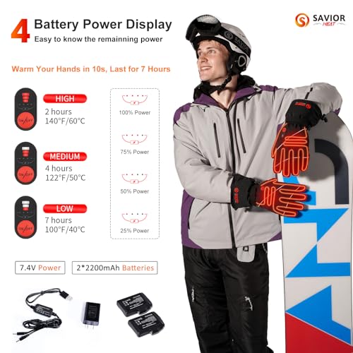 Rechargeable Heated Gloves for Skiing and Snowboarding Y2684