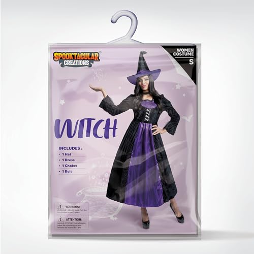 Witch Costume for Women with Dress Hat Accessories O3856