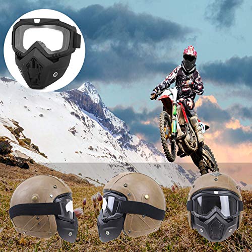 Motorcycle Goggles with Removable Face Mask for Dirt Bike ATV Motocross Y507929