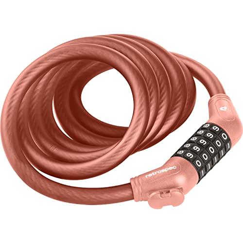 6 ft Coiled Cable Bike Lock with 5-Digit Combination and Mounting Bracket T85434