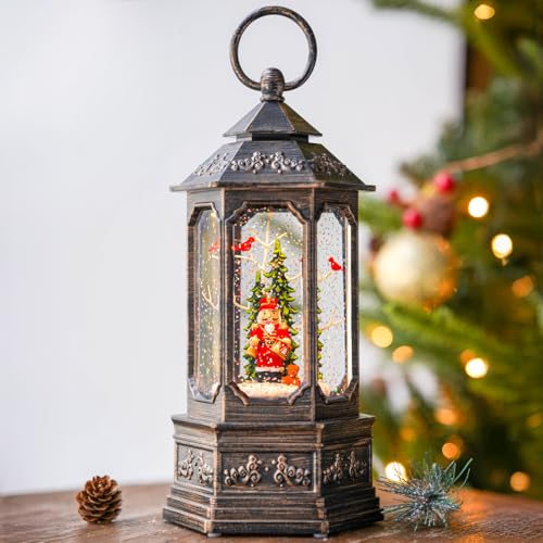 Nutcracker Snow Globe Lantern with Music and Timer Z50315