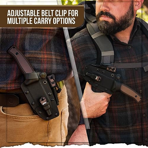 Survival Camping Knife with Fire Starter, Sheath, and Paracord K659552