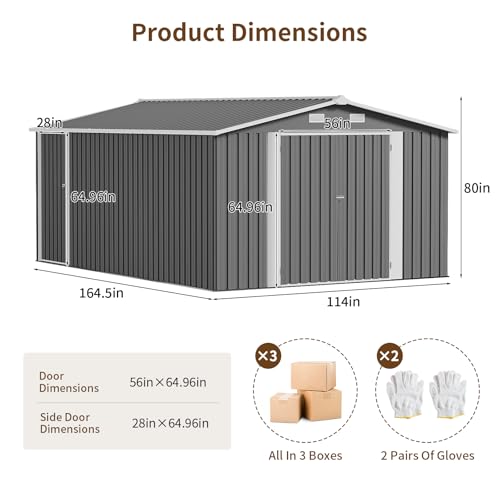 Resin Outdoor Storage Shed with Floor and Window, Lockable Small Tool Shed for Garden Patio Backyard, Light Gray V985