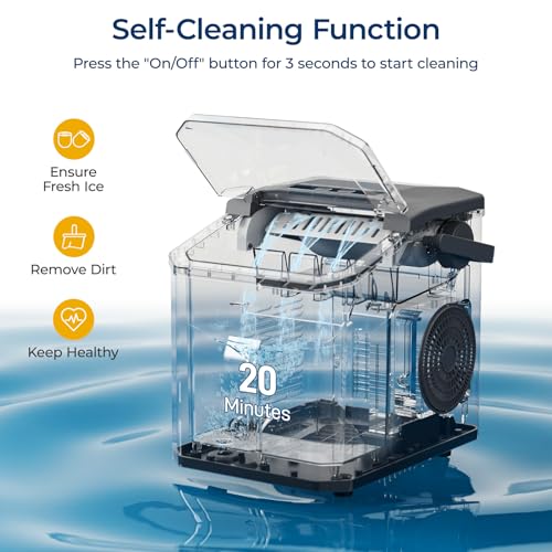 Countertop Ice Maker with Handle, Portable for Home Kitchen RV Camping S35586