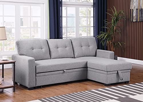 4-in-1 Convertible L Shaped Couch with Pull Out Bed and Storage Z983