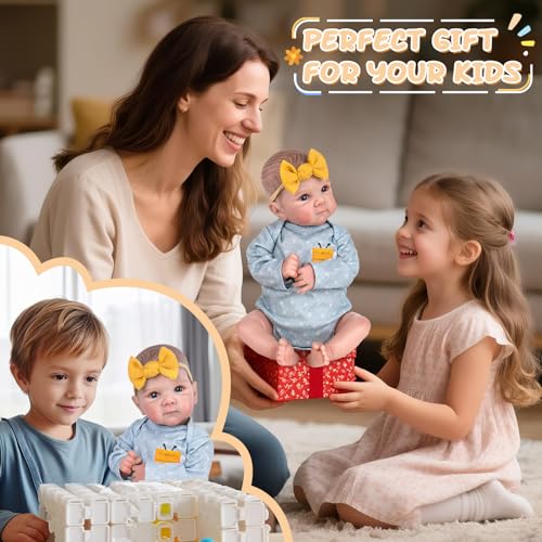 20 Inch Realistic Handmade Newborn Baby Doll with Blue Eyes, Weighted Cuddle Doll Q882284
